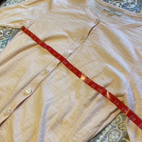 Loft long sleeve button sweater in pink - size L - Picture 5 of 9